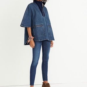 Madewell Denim Fleece-lined poncho sz sm/med